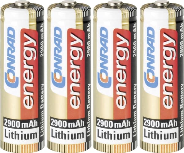 Conrad FR6, AA, Litium, 1,5 V, 4 stk, 2900 mAh, -20 - 60 °C