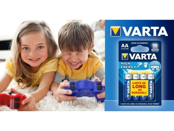 Varta 04906121418, Engangsbatteri, AA, Alkalinsk, 1,5 V, 8 stykker, Blå, Grå