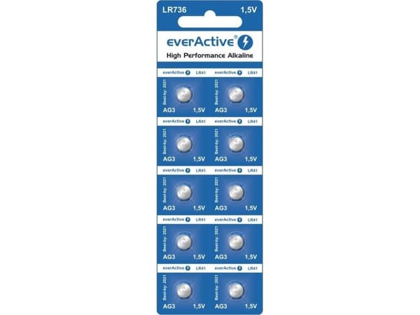 Everactive EVAG3, Engangsbatteri, LR41, Alkalinsk, 1,5 V, 10 stykker, 5 år