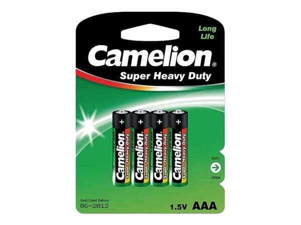 Camelion R03P-BP4G, Kertakäyttöinen akku, AAA, Sinkki, 1,5 V, 4 kpl, 550 mAh