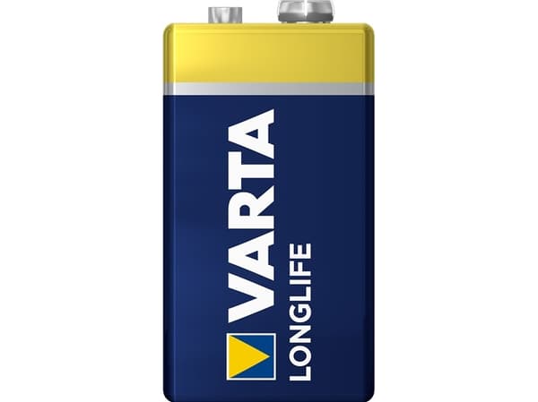 Varta Longlife Extra 9V, Kertakäyttöinen akku, 9V, Alkali, 9 V, 1 kpl, 48,5 mm