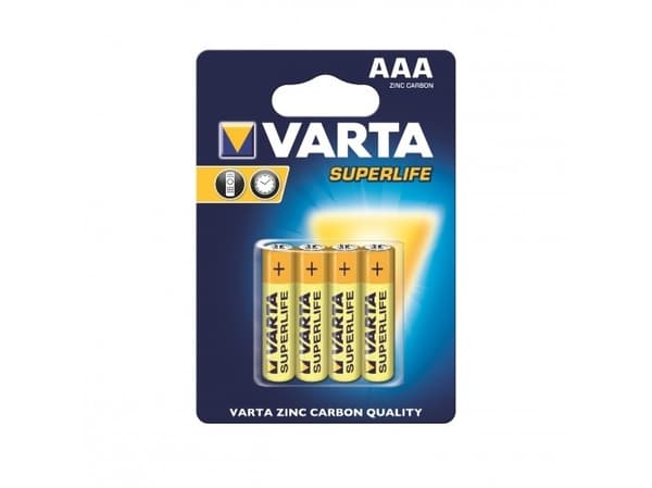 Varta Superlife - Batteri 4 x AAA - Karbonsink