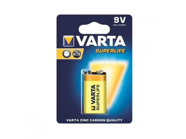 Varta Superlife 2022 - Batteri 6LR61 - Karbonsink