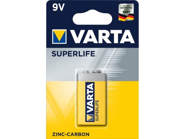 Varta Superlife 2022 - Batteri 6LR61 - Karbonsink