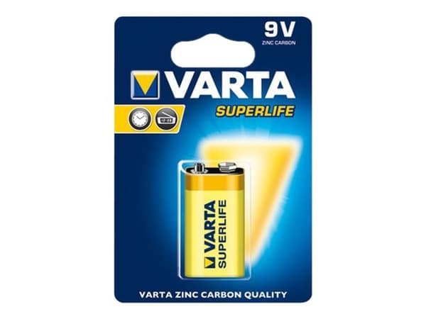 Varta Superlife 2022 - Batteri 6LR61 - Karbonsink