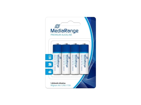 MediaRange MRBAT104, Kertakäyttöinen akku, AA, Alkali, 1,5 V, 4 kpl, 1850 mAh