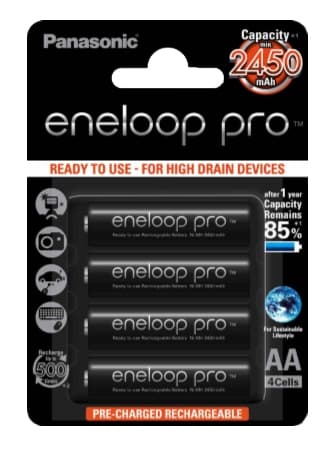 Panasonic Eneloop Pro - Akku 4 x AA-tyyppi - NiMH - (ladattava) - 2450 mAh