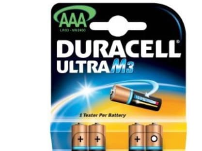 Duracell Ultra M3, AAA LR03, Engangsbatteri, AAA, Alkalinsk, 1,5 V, 4 stykker, Svart, Kobber