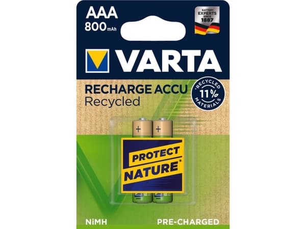 Varta Recharge Accu Recycled 56813 - Batteri 2 x AAA - NiMH - (ladbare) - 800 mAh