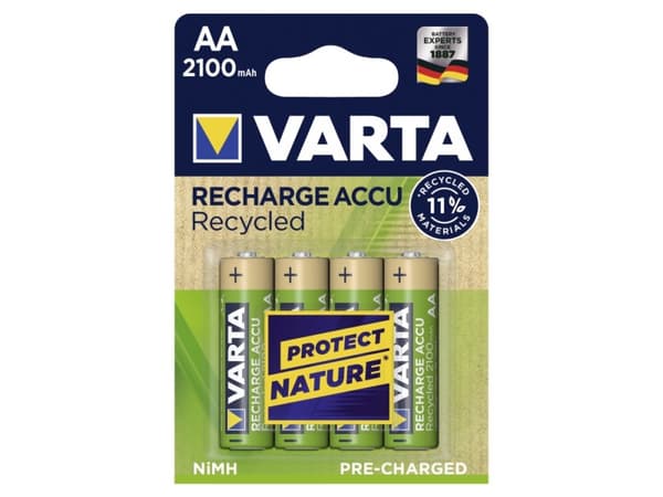 Varta Recharge Accu Recycled 56816 - Batteri 4 x AA-type - NiMH - (ladbare) - 2100 mAh