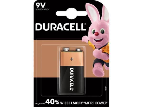 Duracell 6LR61, Kertakäyttöinen akku, 9V, Alkali, 9 V, 1 kpl, Prismaattinen