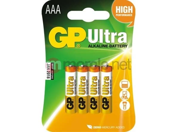 GP AAA batteri Ultra Alkali Mangan 1,5 V 4 stk