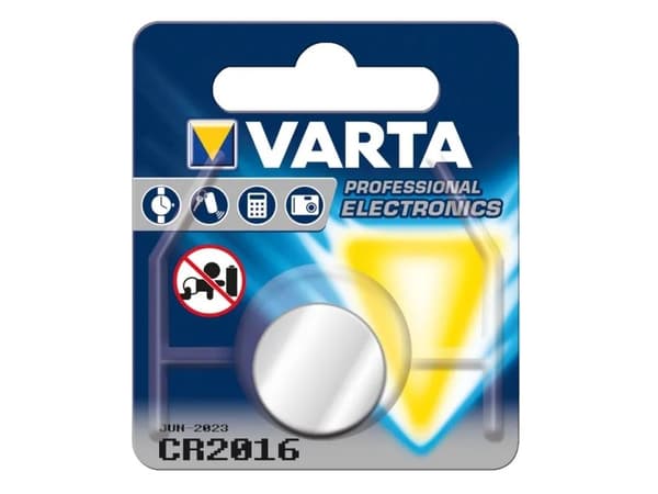 Varta -CR2016, Kertakäyttöinen akku, CR2016, Litium, 3 V, 1 kpl, Metallinen