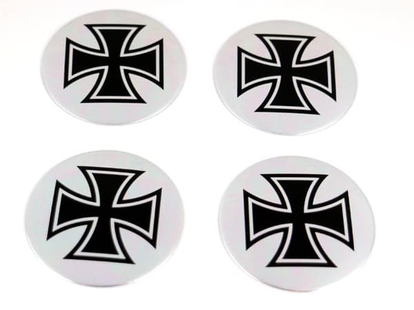 Malteserkors hjulnav emblem till fälgar o centrumkåpor 4-pack styling