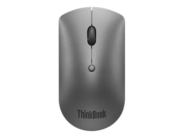 Lenovo ThinkBook Silent - Mus - høyre- og venstrehåndet - blå optisk - 3 knapper - trådløs - Bluetooth 5.0 - jerngrå - løsvekt - for ThinkCentre M70s