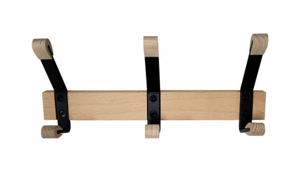 Home>it® knagerække med 3 knage 27,5 × 8 × 12 cm bøgetræ sort