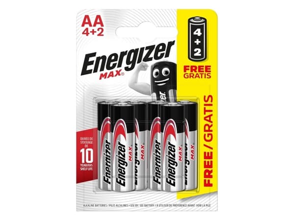 Energizer Max 4+2 AA-batteri Alkali-mangan 1.5 V 6 stk