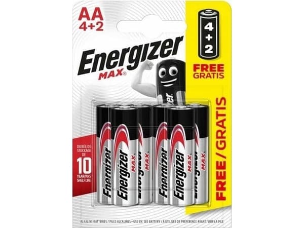 Energizer Max 4+2 AA-batteri Alkali-mangan 1.5 V 6 stk