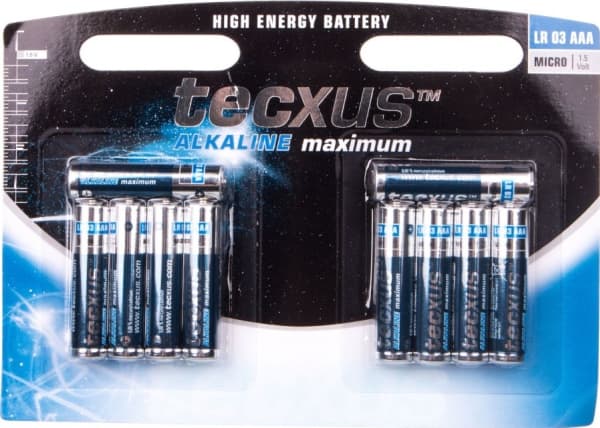Tecxus LR03 10-BL, Kertakäyttöinen akku, AAA, Alkali, 1,5 V, 10 kpl, 1200 mAh