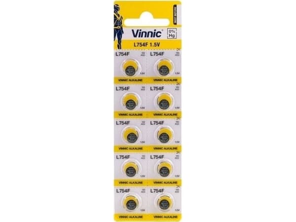 Vinnic Vinnic LR48, LR754, G5, 1,5V Alkaline Batterier, 10 stk.