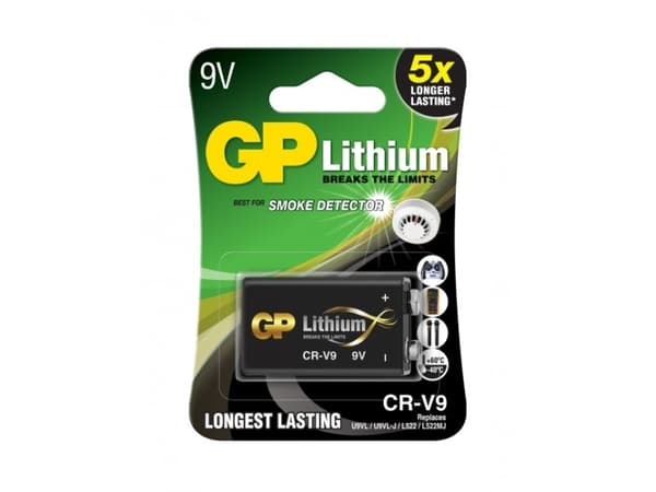 GP Batteries Lithium CR-V9, Kertakäyttöinen akku, 9V, Litium, 9 V, 1 kpl, Musta