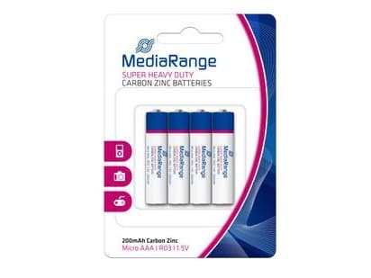 MediaRange - 4 x AAA / LR03-batterier - Kul-sink - 200 mAh