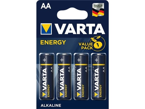 Varta Energy AA, Engangsbatteri, AA, Alkalinsk, 1,5 V, 4 stykker, 50,5 mm