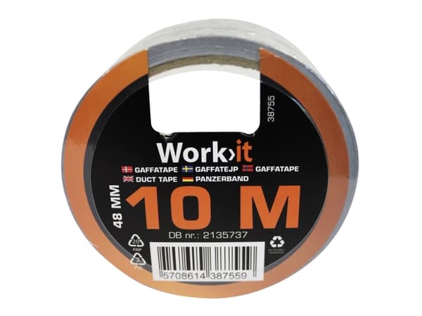 Work>it® gaffateippi 48 mm × 10 metriä grå
