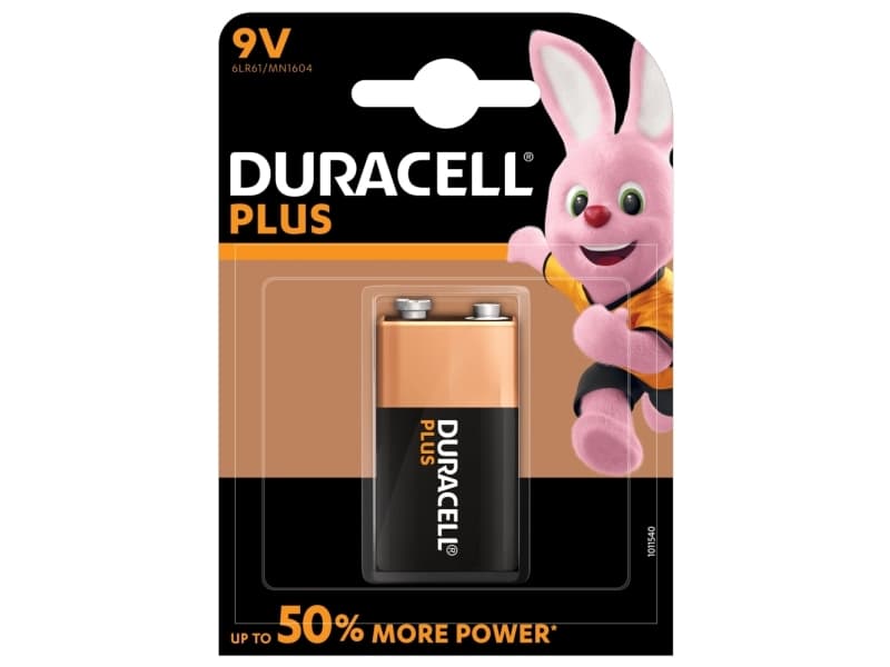 Duracell Alcaline Plus 9V, Engångsbatteri, 9V, Alkalisk, 9 V, 1 styck, Svart, Guld