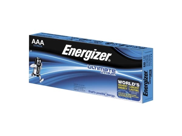 Batteri, Energizer Ultimate Lithium, AAA, 1,5V, 10 stk