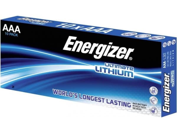 Batteri, Energizer Ultimate Lithium, AAA, 1,5V, 10 stk