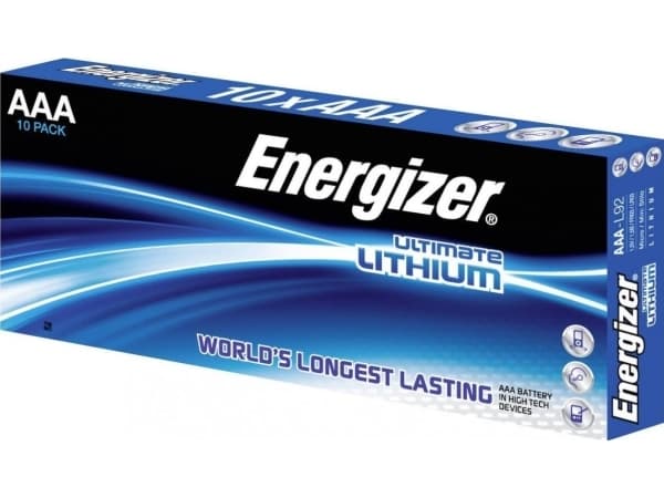 Batteri, Energizer Ultimate Lithium, AAA, 1,5V, 10 stk