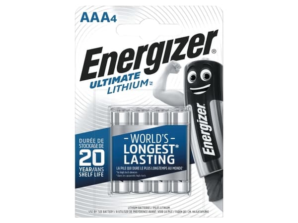 Energizer Ultimate Lithium - Batteri 4 x AAA - Li - 1250 mAh