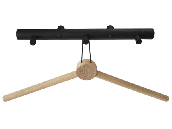 Home&gt;it® älykäs vaateteline, jossa 3 takkikoukkua 35×7×2,5 cm tammi musta