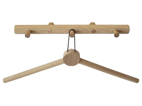 HOME It® smart knagerække med 3 knage 35×7×2,5 cm egetræ nat