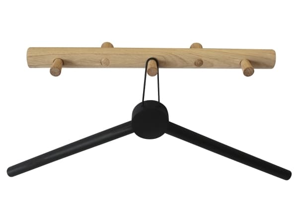 HOME It® smart knagerække med 3 knage 35×7×2,5 cm egetræ nat