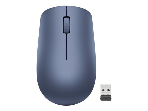 Lenovo 530 Wireless Mouse - Mus - höger- och vänsterhänta - optisk - 3 knappar - trådlös - 2.4 GHz - trådlös USB-mottagare - avgrundsblå