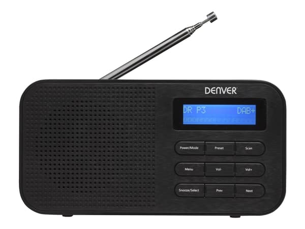 DENVER DAB-42 - Bærbar DAB-radio - 1 watt - svart