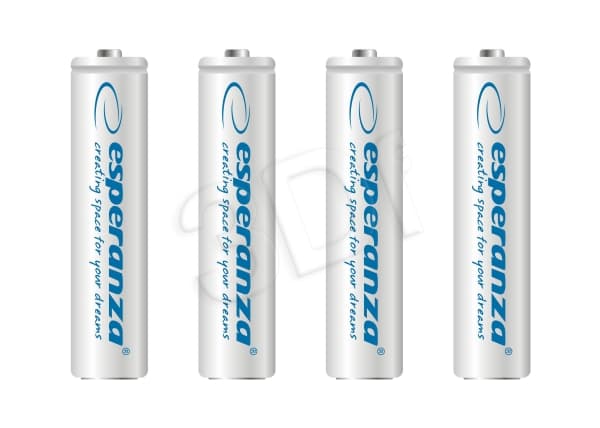 Esperanza - Batteri 4 x AAA - NiMH - 1000 mAh - hvit
