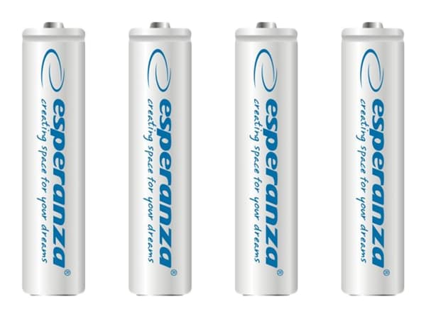 Esperanza - Batteri 4 x AAA - NiMH - 1000 mAh - hvit
