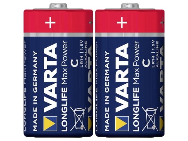 Varta MAX TECH 2x Alkaline D, Kertakäyttöinen akku, D, Alkali, 1,5 V, 2 kpl, Kulta, Punainen