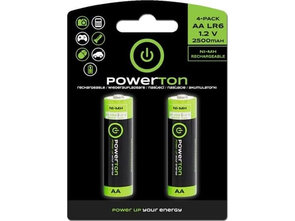 Powerton AA / R6 2500mAh batteri 2 stk.