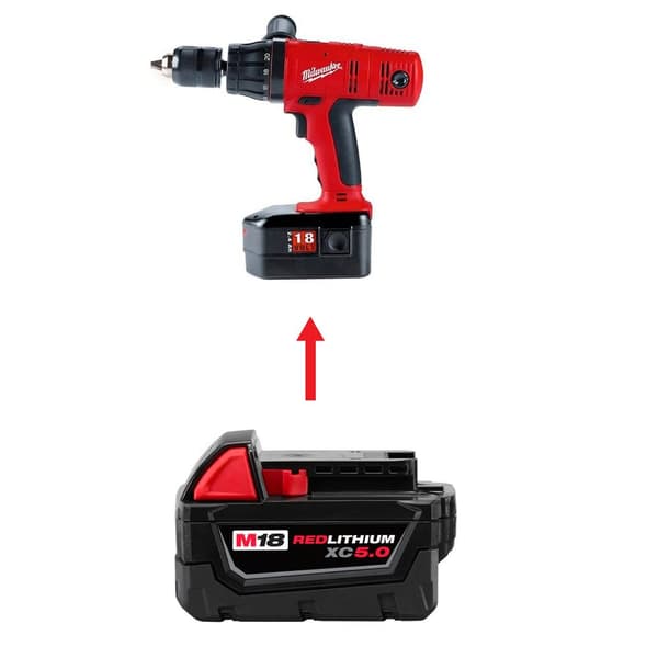 Batteriadapter Milwaukee Li-ion till Milwaukee Ni-cd
