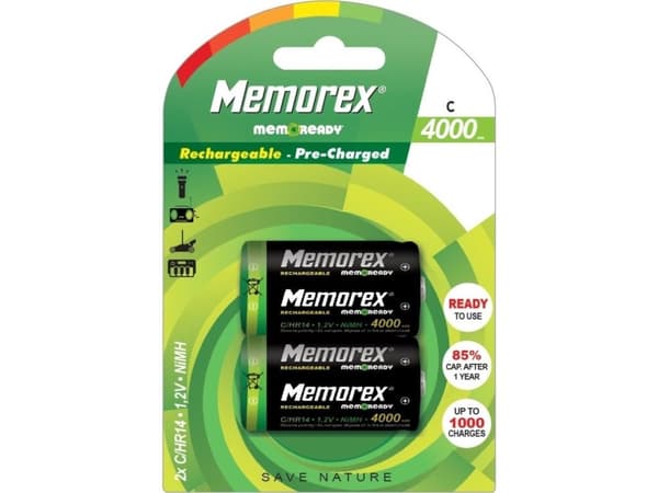 Memorex MEMOREX RECHARGEABLE ACCUMULATOR 4000mAh R14/C x 2 BL Ready NiMH A0048