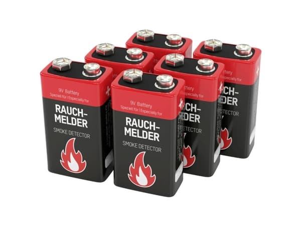 Ansmann Rauchmelderbatterie 9 V-blokbatteri Alkali-mangan 9 V 6 stk