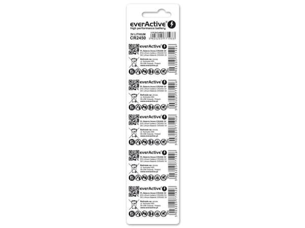 Everactive CR24505BL, Kertakäyttöinen akku, CR2450, Litium, 3 V, 5 kpl, 10 vuosi/vuosia