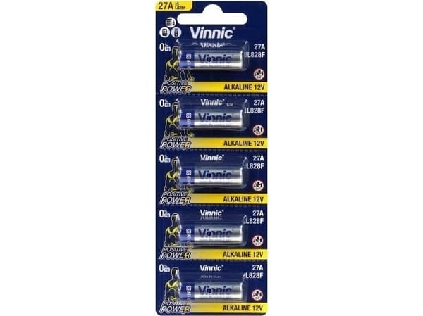 Batteri til bil fjernbetjening Vinnic 27A blister med 5 stk.