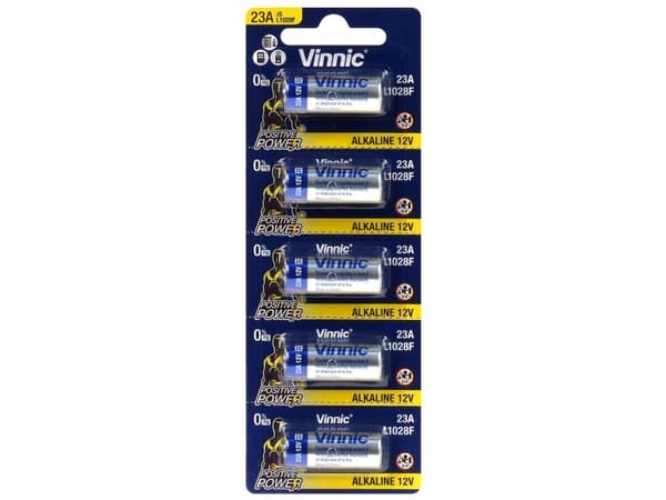 Batteri til bilfjernbetjening Vinnic 23A blister med 5 stk.