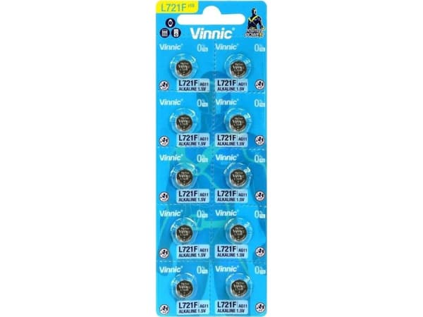 Vinnic VINNIC ALKALINE KNAPPBATTERIER MINI G11/AG11/LR58 BLISTER PÅ 10 STK L721F