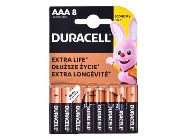 DURACELL Basic AAA/LR03 K8-paristot DURACELL Basic AAA/LR03 K8-akut